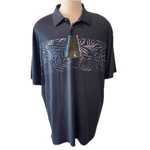 Roundtree & Yorke Performance Mens XXL Polo Shirt Caviar Short Sleeve Golf